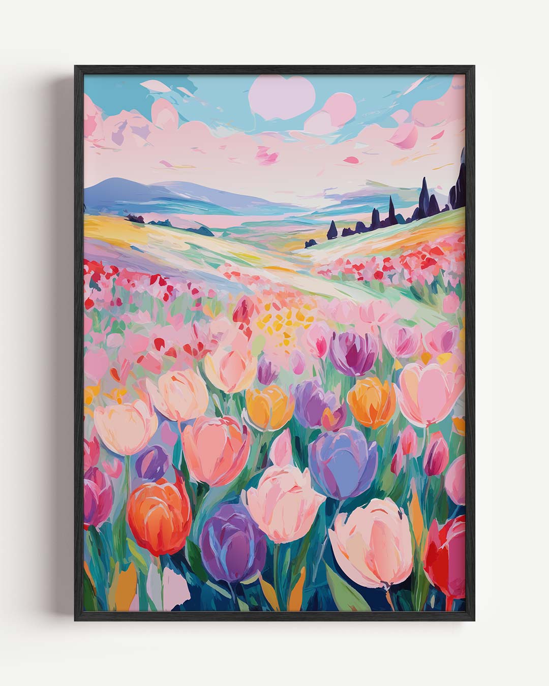 Vrolijke Tulpenweide Poster-WallArtistic
