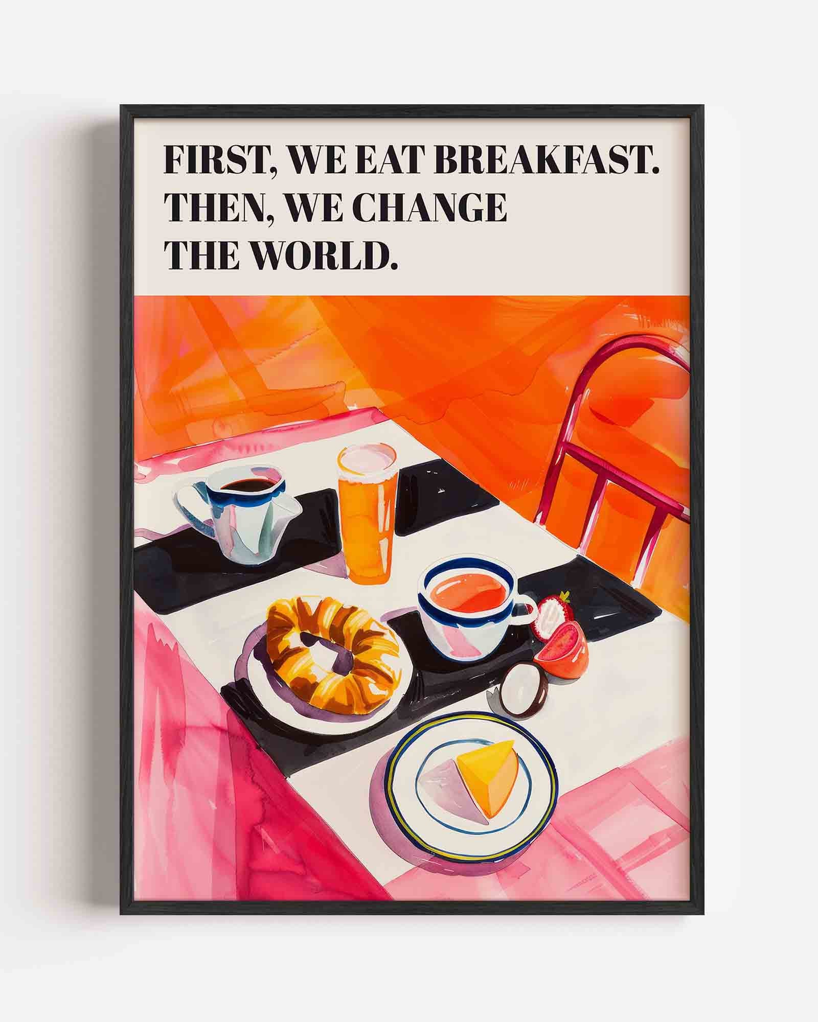 Ontbijttafel met tekst Poster