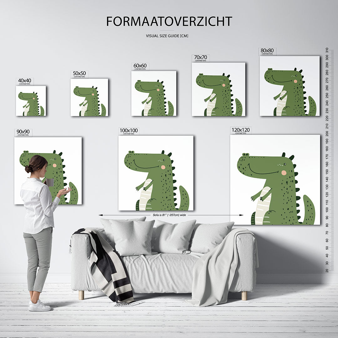 Vrolijke dinosaurus illustratie Kunstwerk