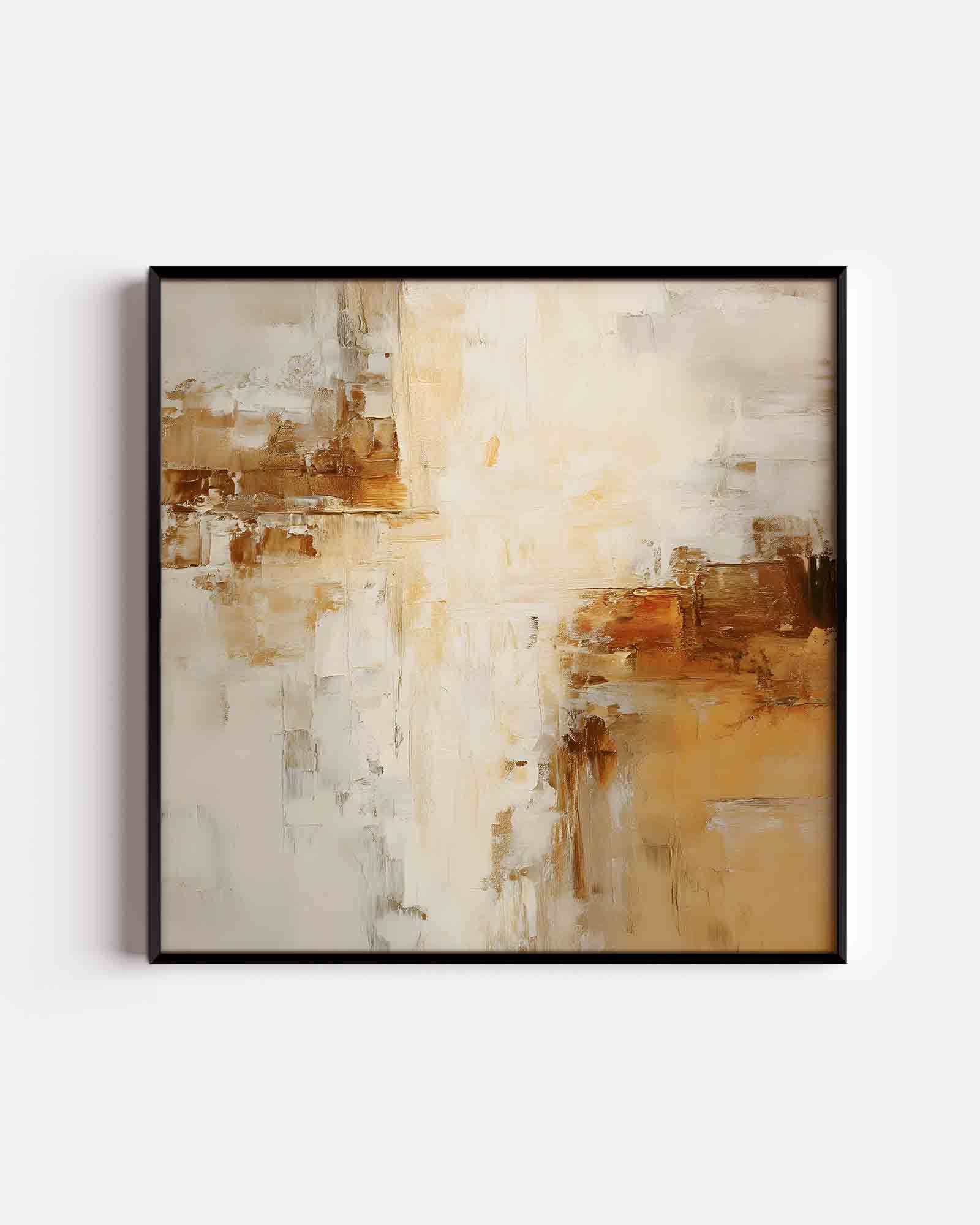 Abstracte beige en bruine Poster