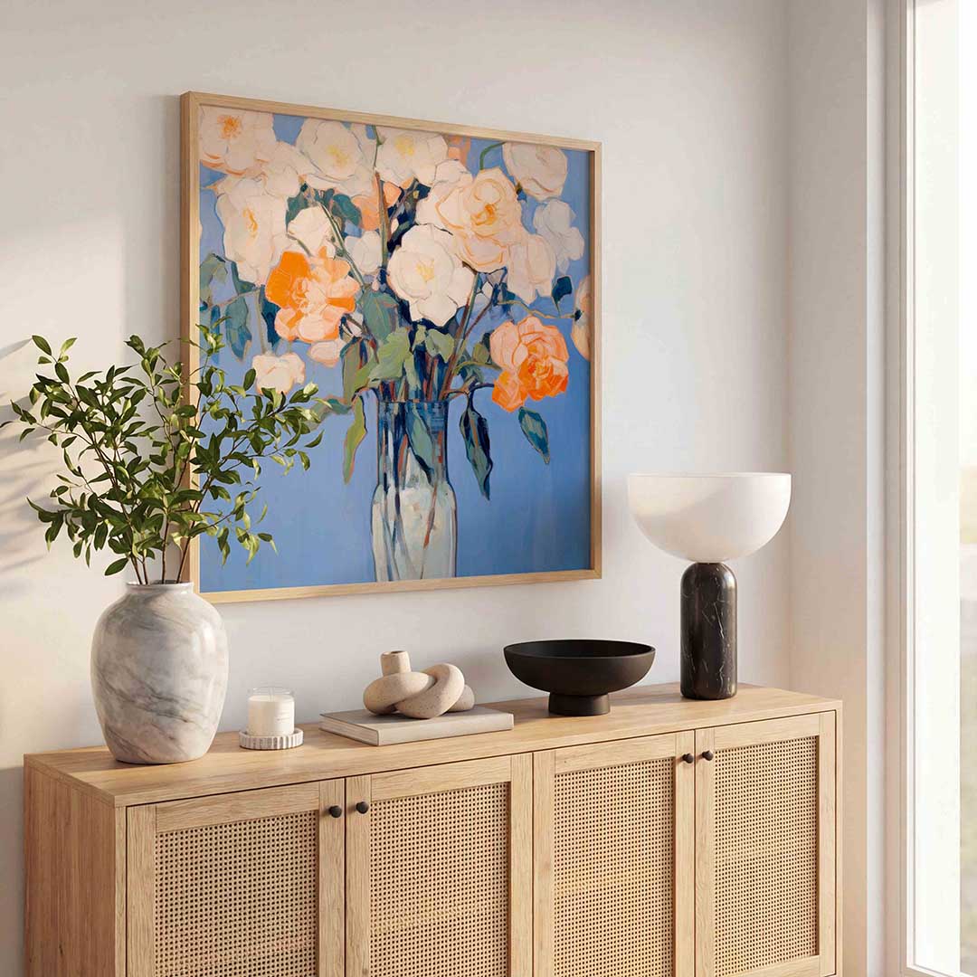 Bloemen in vaas Poster
