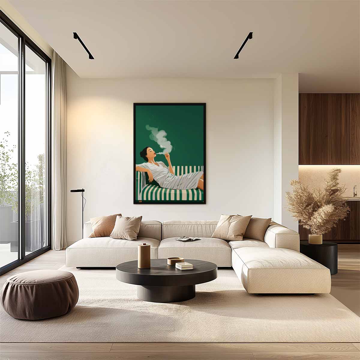 Chill Moment op de Bank Kunstwerk-canvas-dibond-plexiglas-wanddecoratie-WallArtistic
