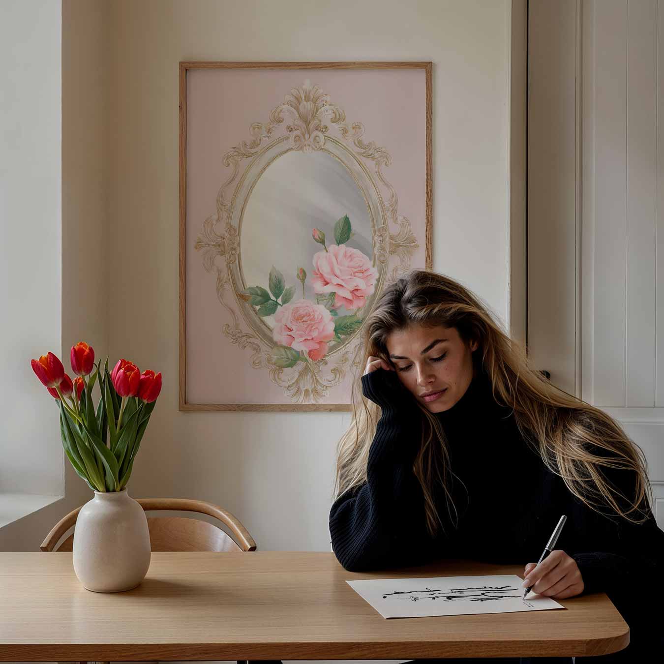 Romantische Rozen Spiegelposter-WallArtistic