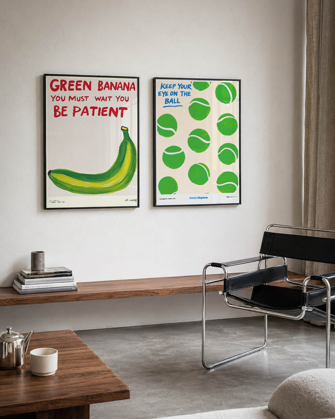 Kleurrijke bananenboodschap Posterset
