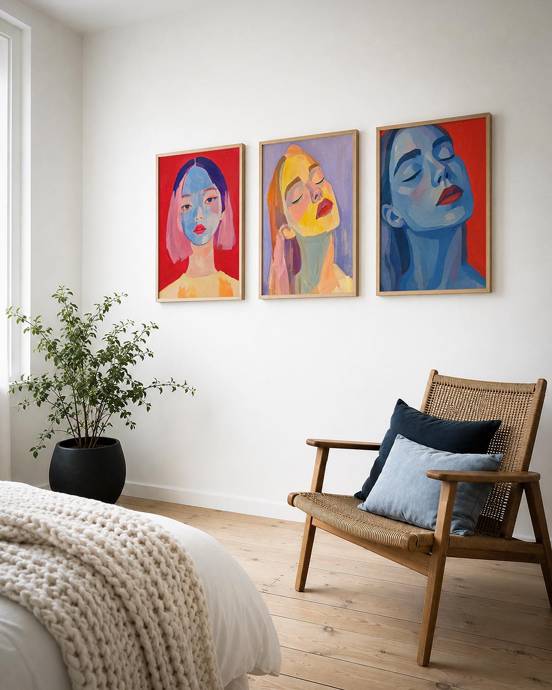 Kleurrijke portretuitdrukking Posterset