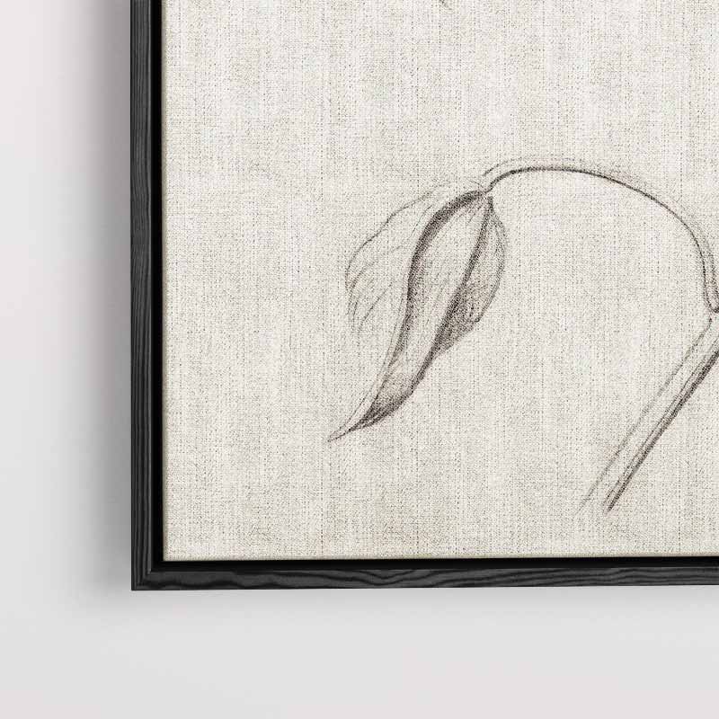 Elegante Bloementekening in Potlood Kunstwerk-canvas-dibond-plexiglas-wanddecoratie-WallArtistic