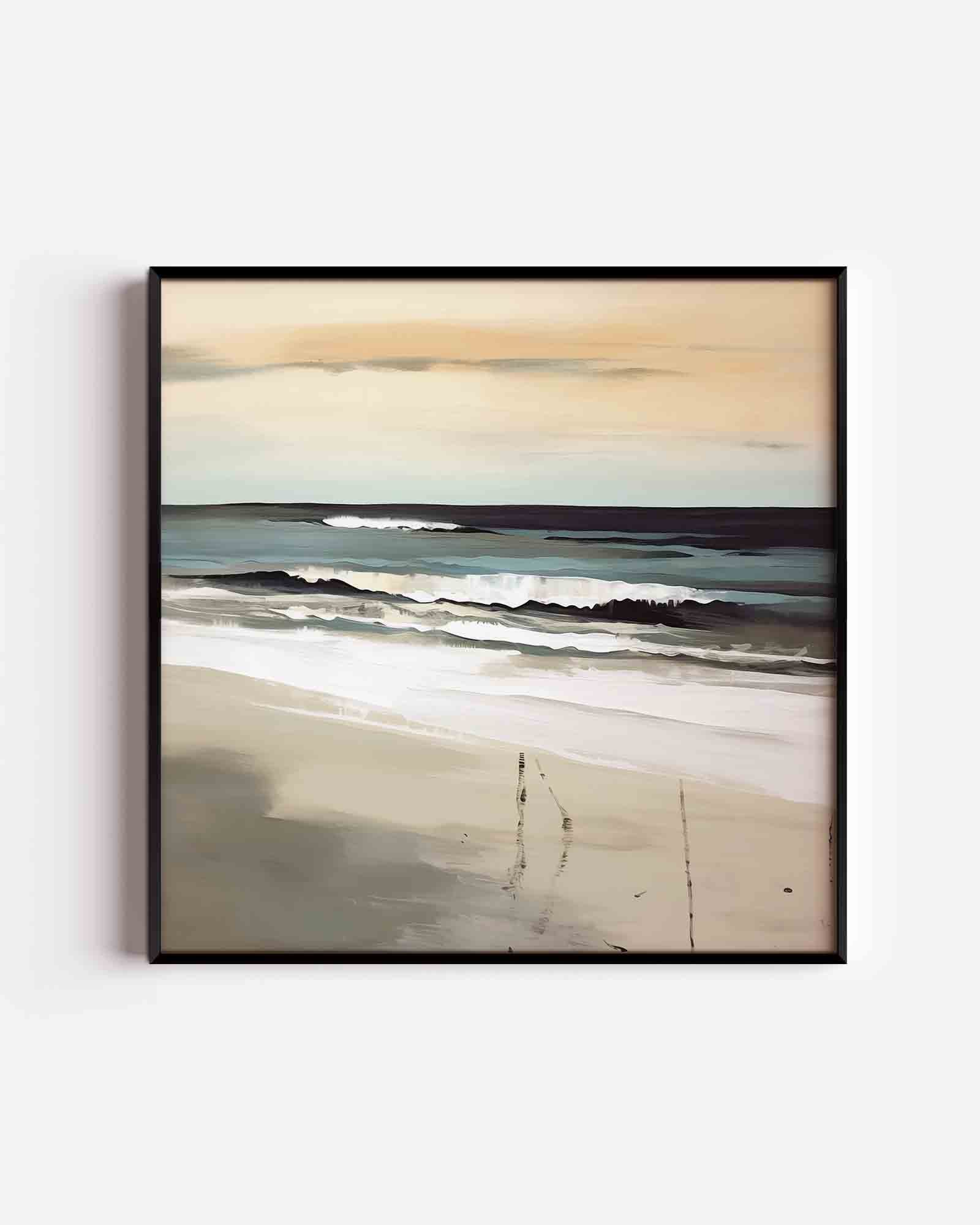 Golven en strand Poster