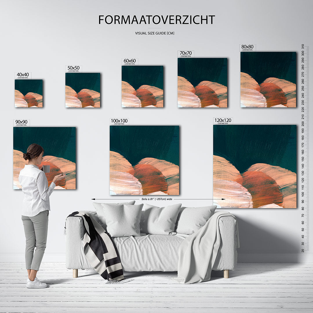 Kleurrijke borstelslag Kunstwerk