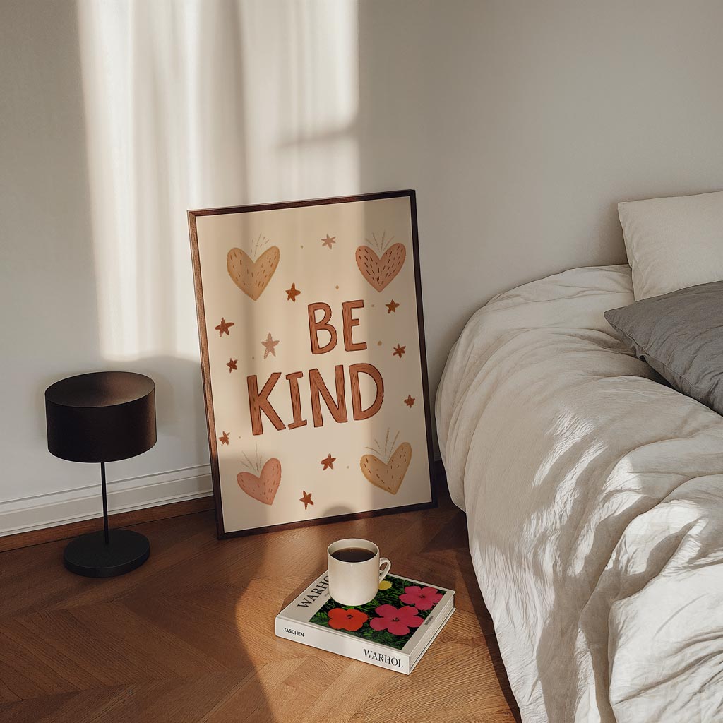 Be Kind Hartjes Poster-WallArtistic