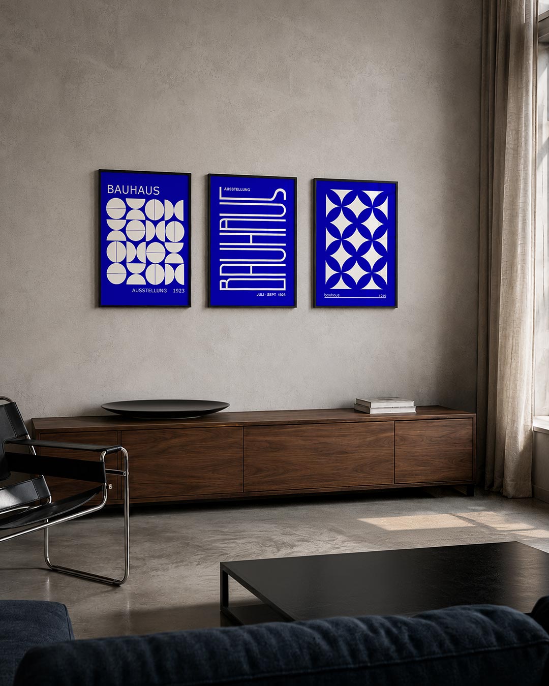 Vormenspel in blauw Posterset