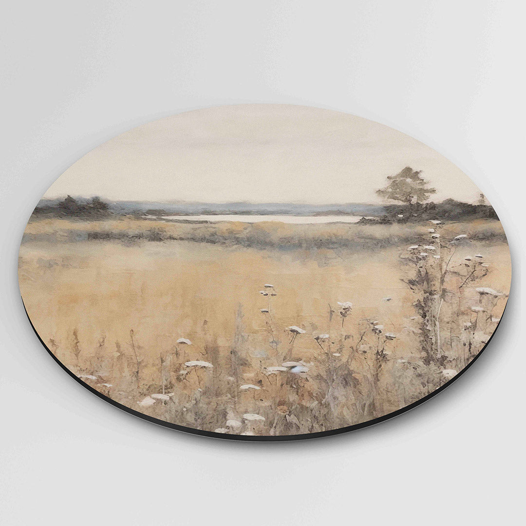 Landschap met veldbloemen Muurcirkel