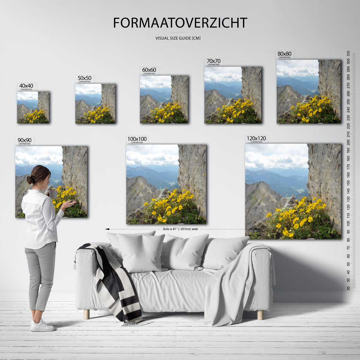 Bergbloemen en rotsen Poster