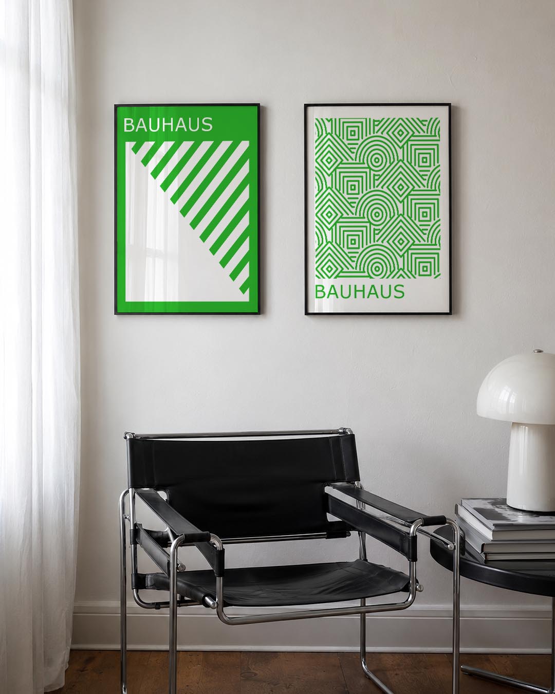 Groene lijnenspel Posterset
