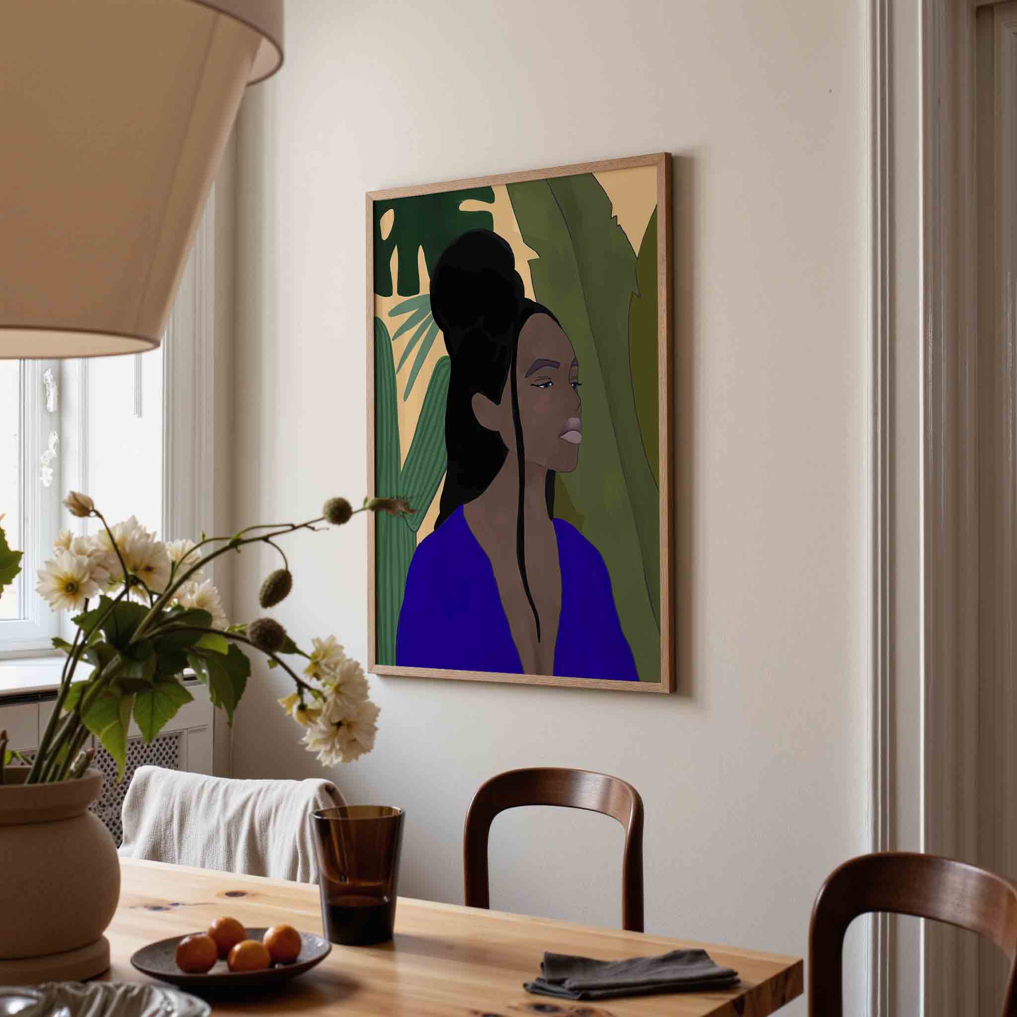 Vrouw met planten Poster