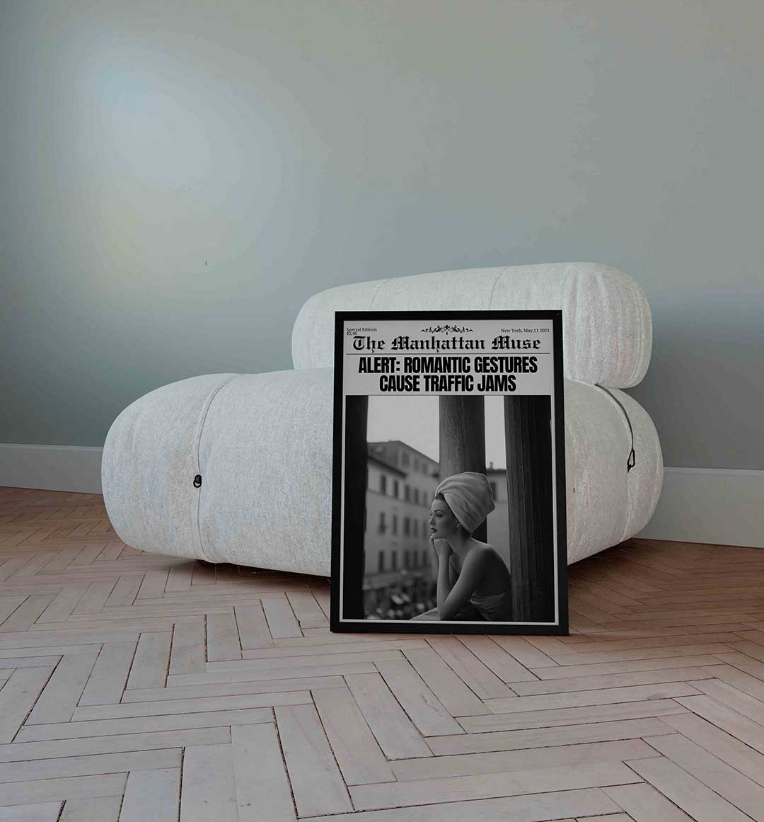 Vrouw met handdoek Poster