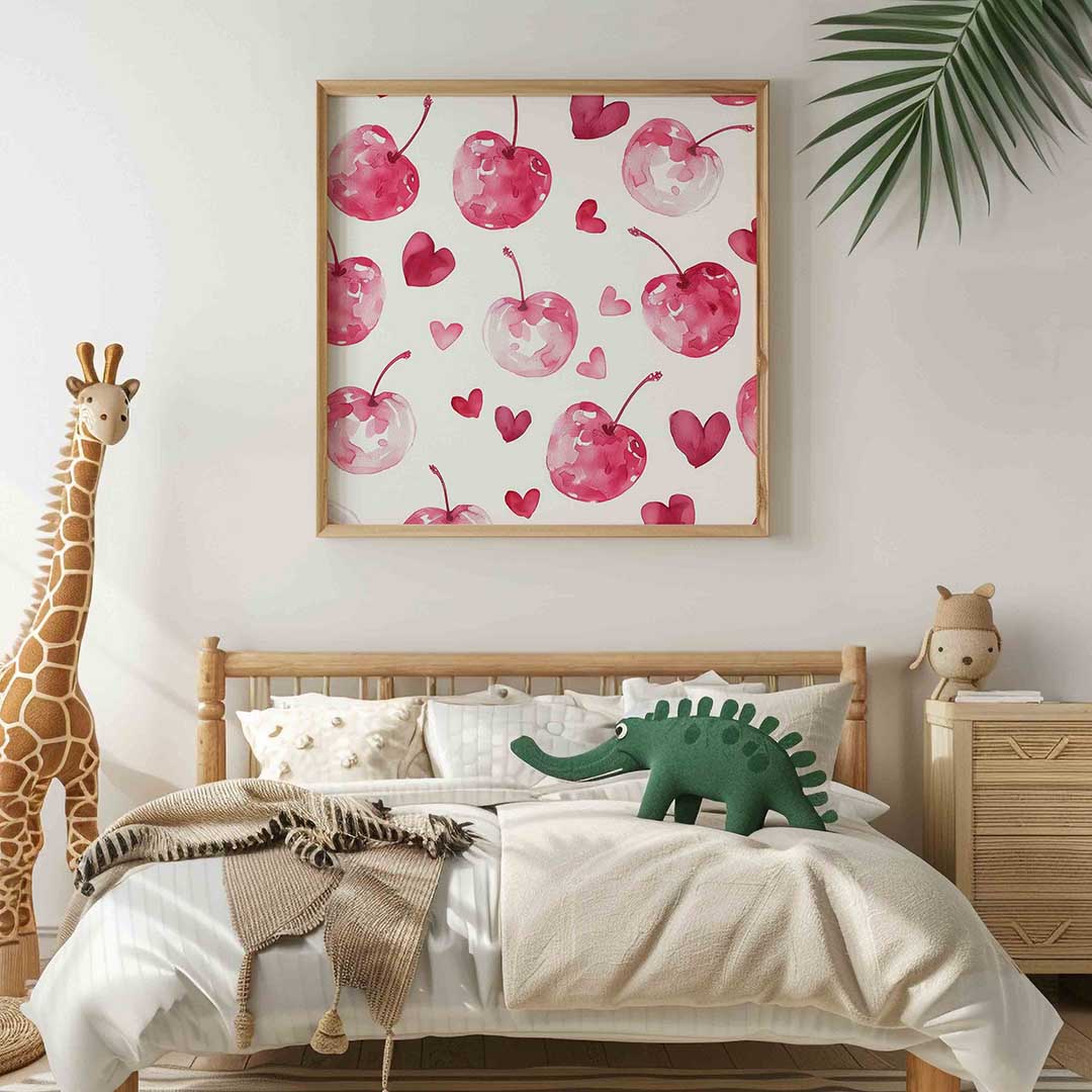 Kersen en harten Poster