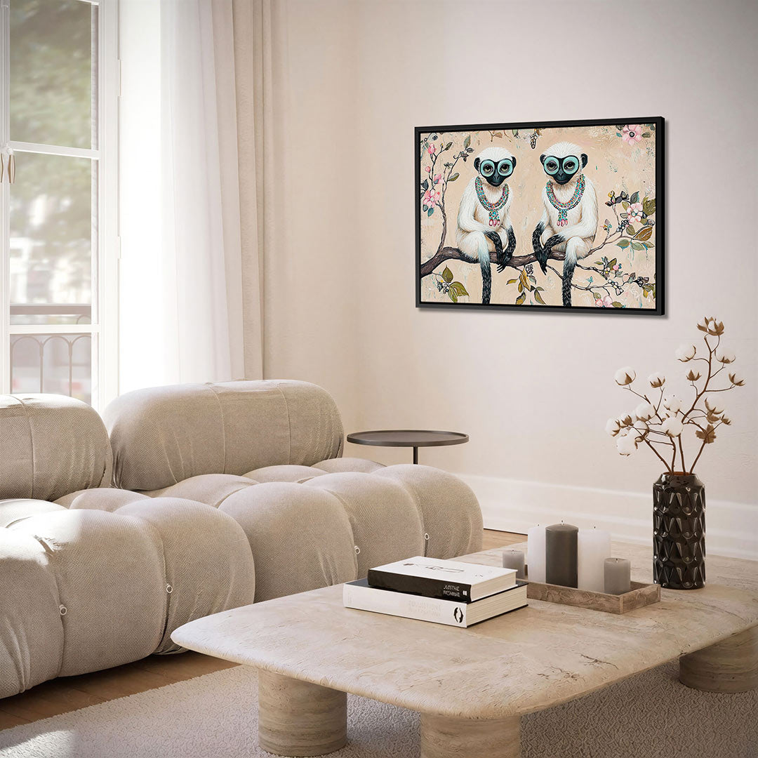 Speelse dierenportretten Kunstwerk