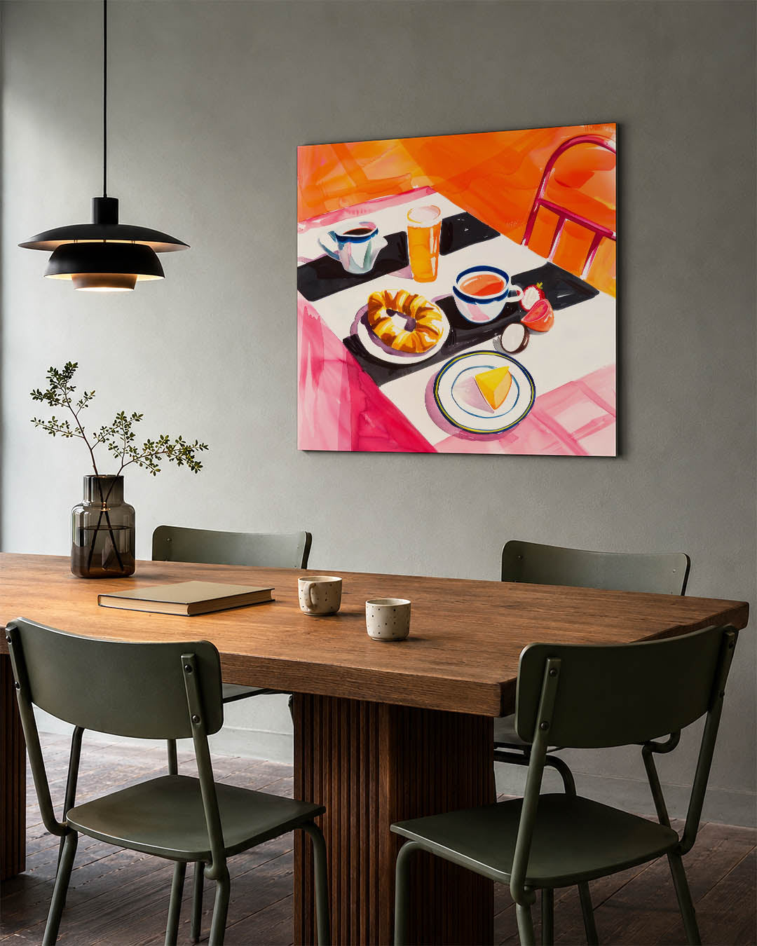 Kleurrijk ontbijt tafereel Kunstwerk