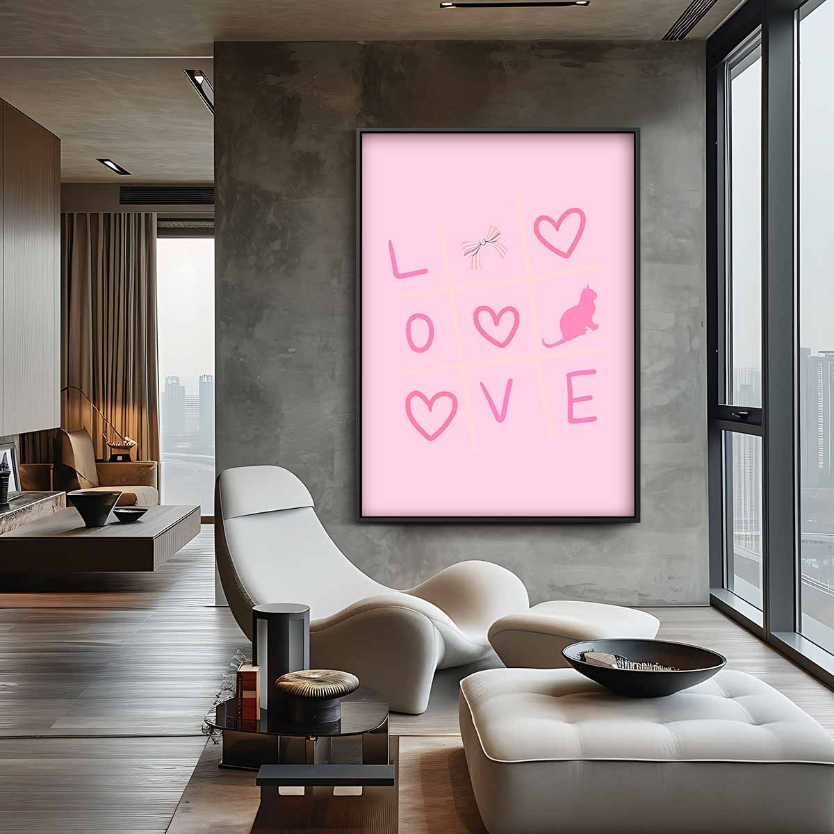 Liefdevolle Tic-Tac-Toe Kunst Kunstwerk-canvas-dibond-plexiglas-wanddecoratie-WallArtistic