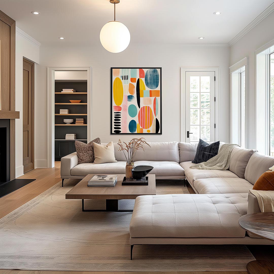 Vormenspel met kleuren Kunstwerk