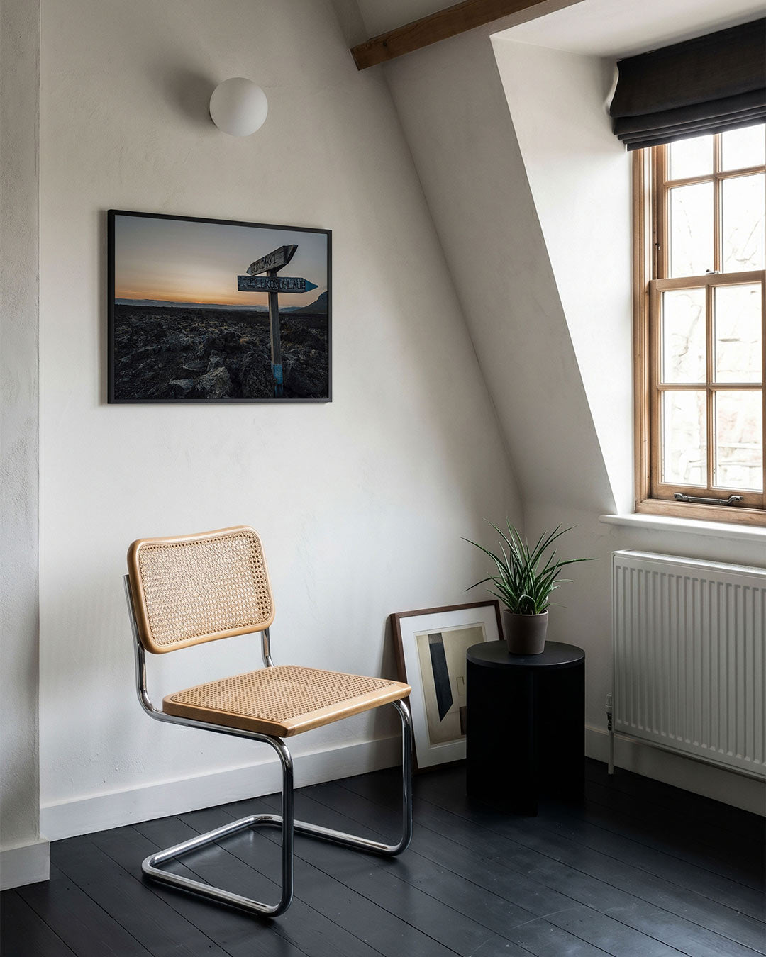 Landschap met wegwijzer Poster