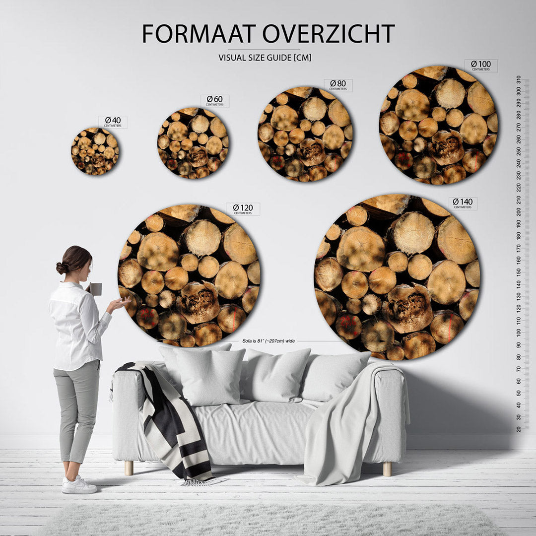 Houten stammen Muurcirkel