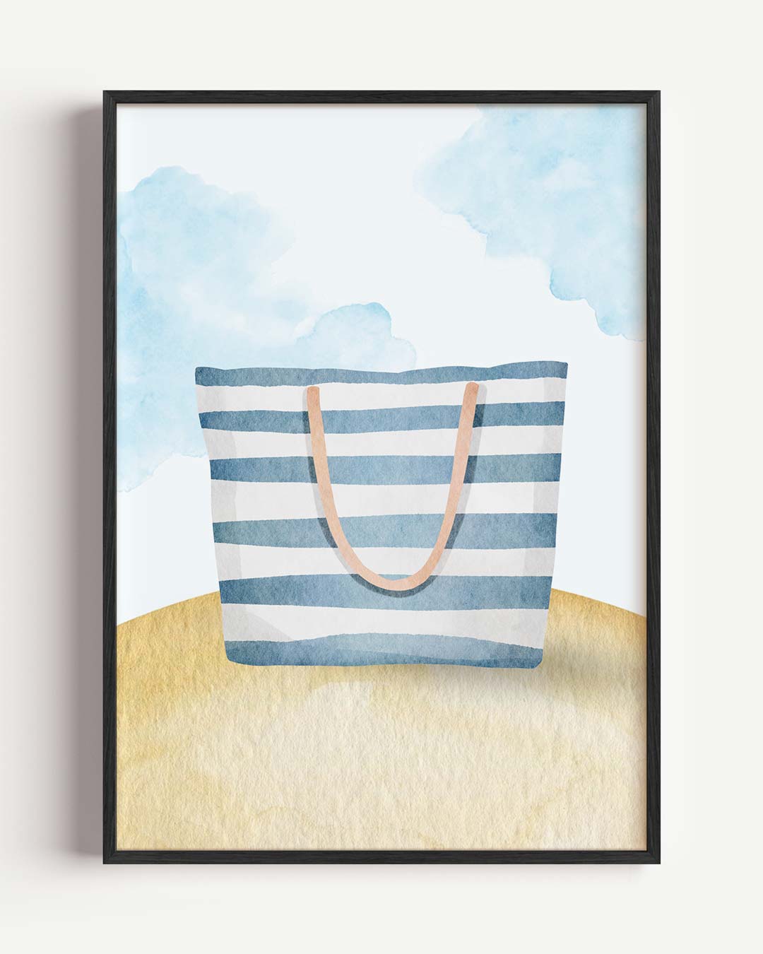 Gestreepte Strandtas Poster-WallArtistic
