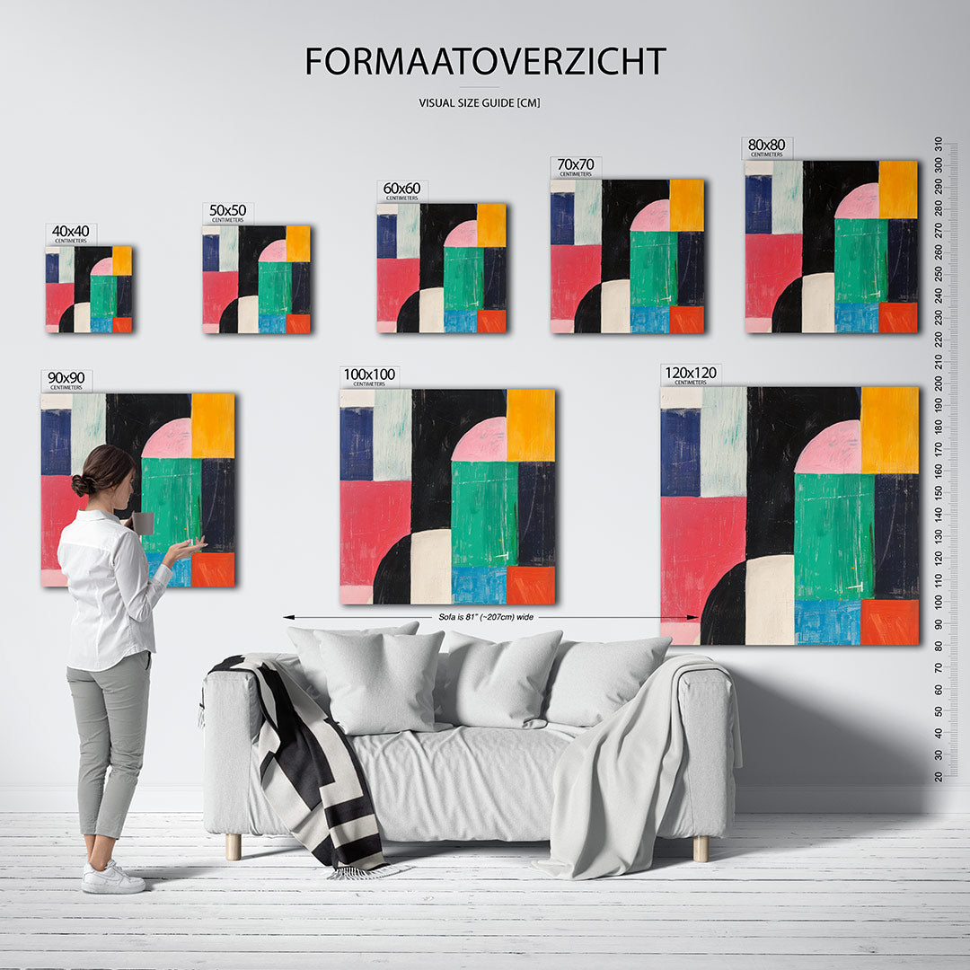 Geometrische kleurencompositie Kunstwerk