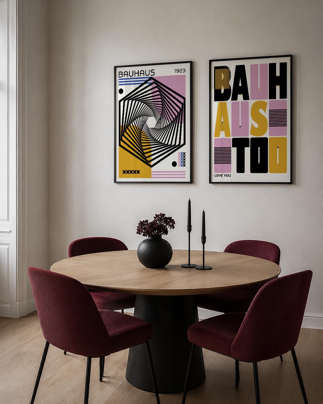 Spiraalvorm en kleur Posterset