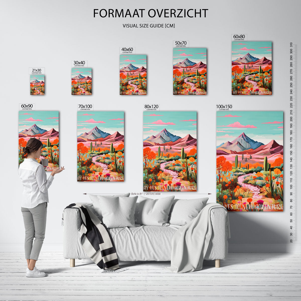 Berglandschap met cactussen Poster