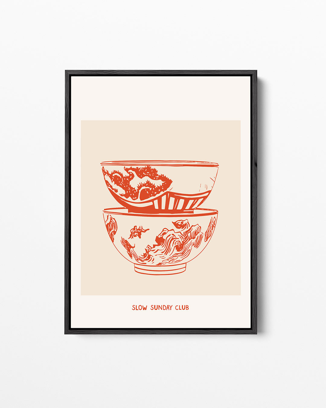 Gestapelde schalen illustratie Kunstwerk