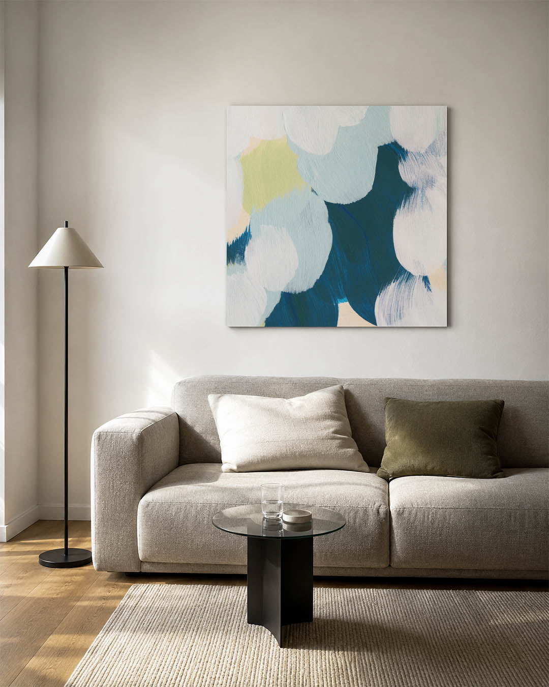Vloeiende kleurencompositie Kunstwerk