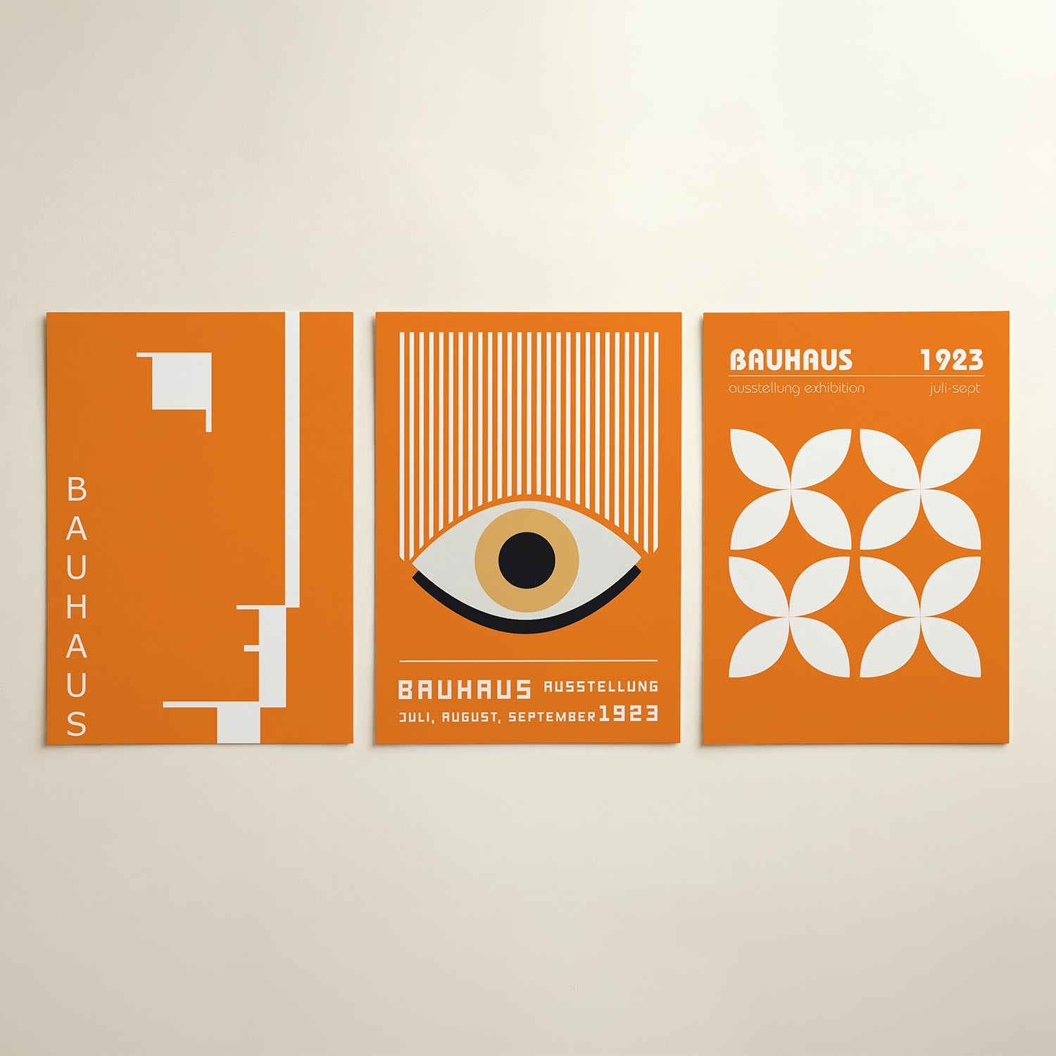 Oranje lijnenspel Posterset