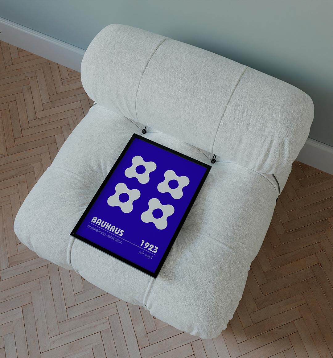 Vormritme blauw Poster