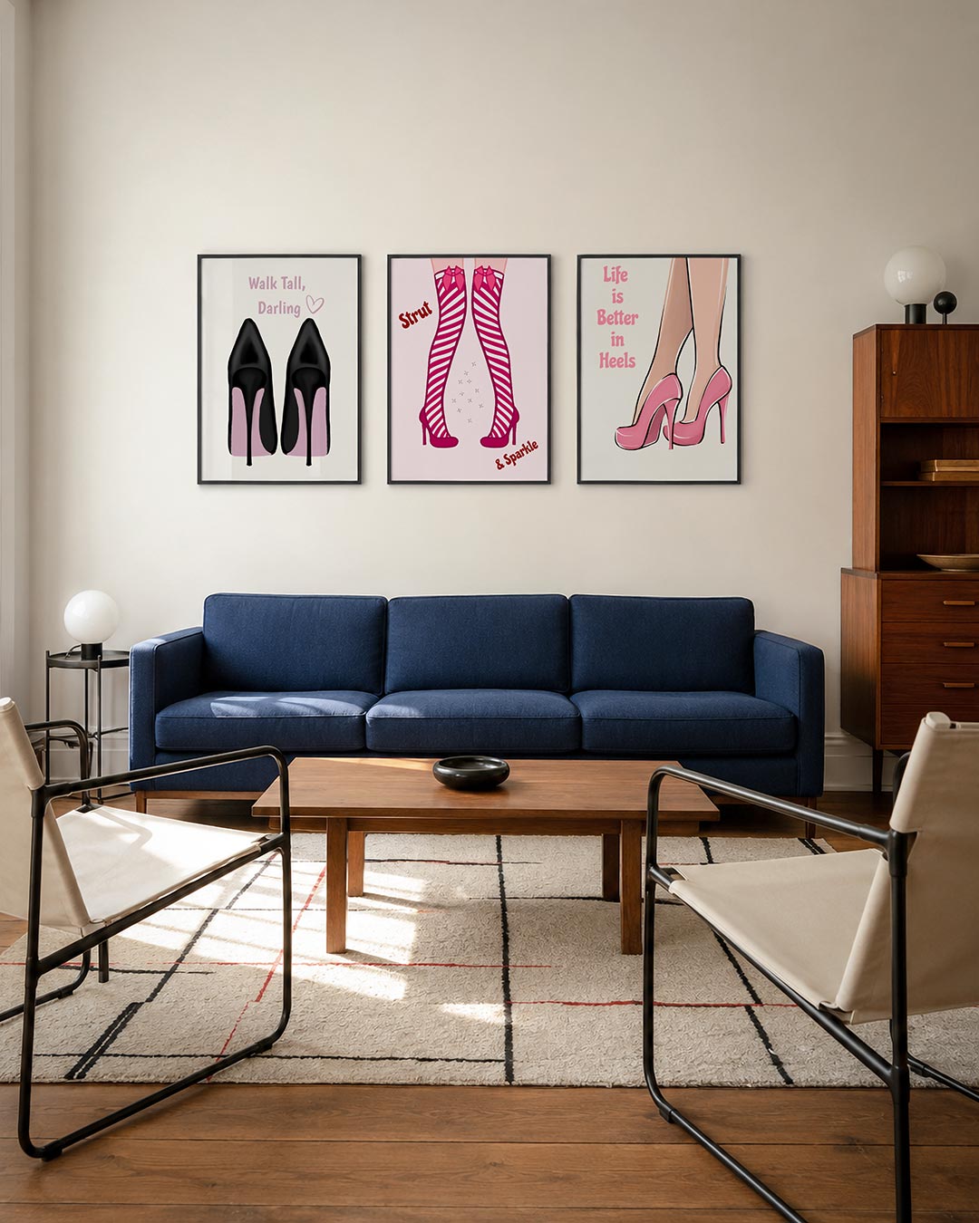 Schoenensilhouet en tekst Posterset