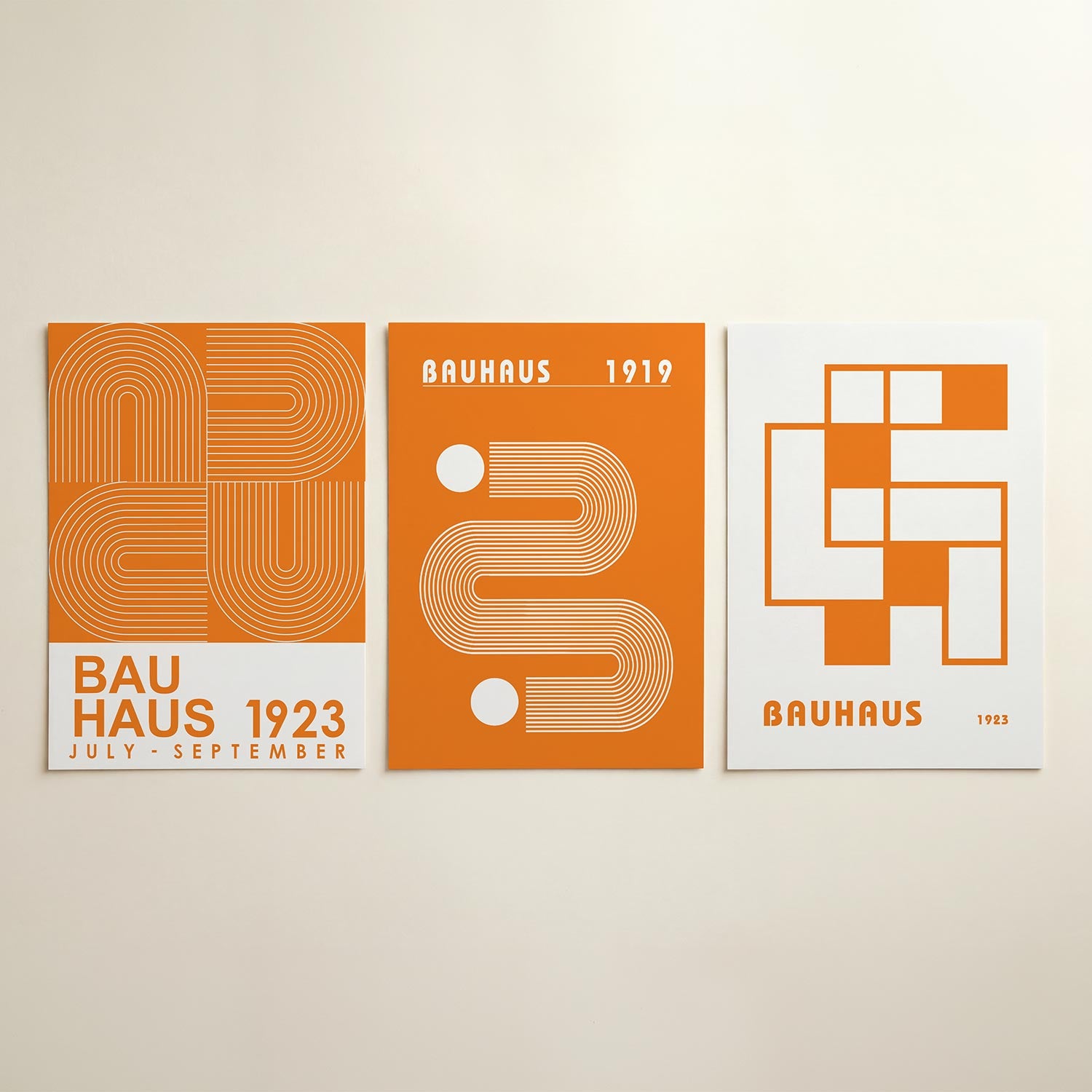 Oranje lijnenspel Posterset