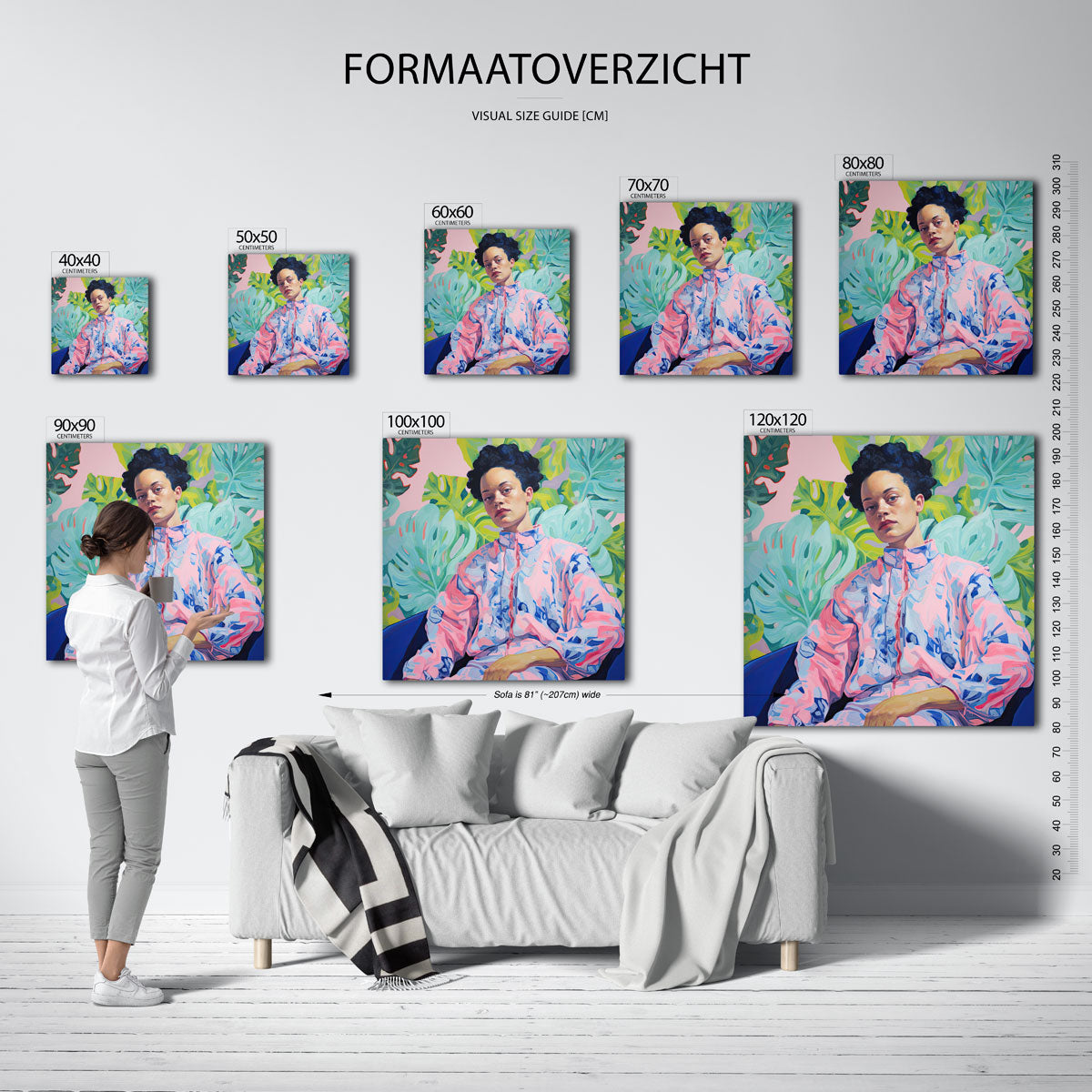 Portret met bladeren Poster