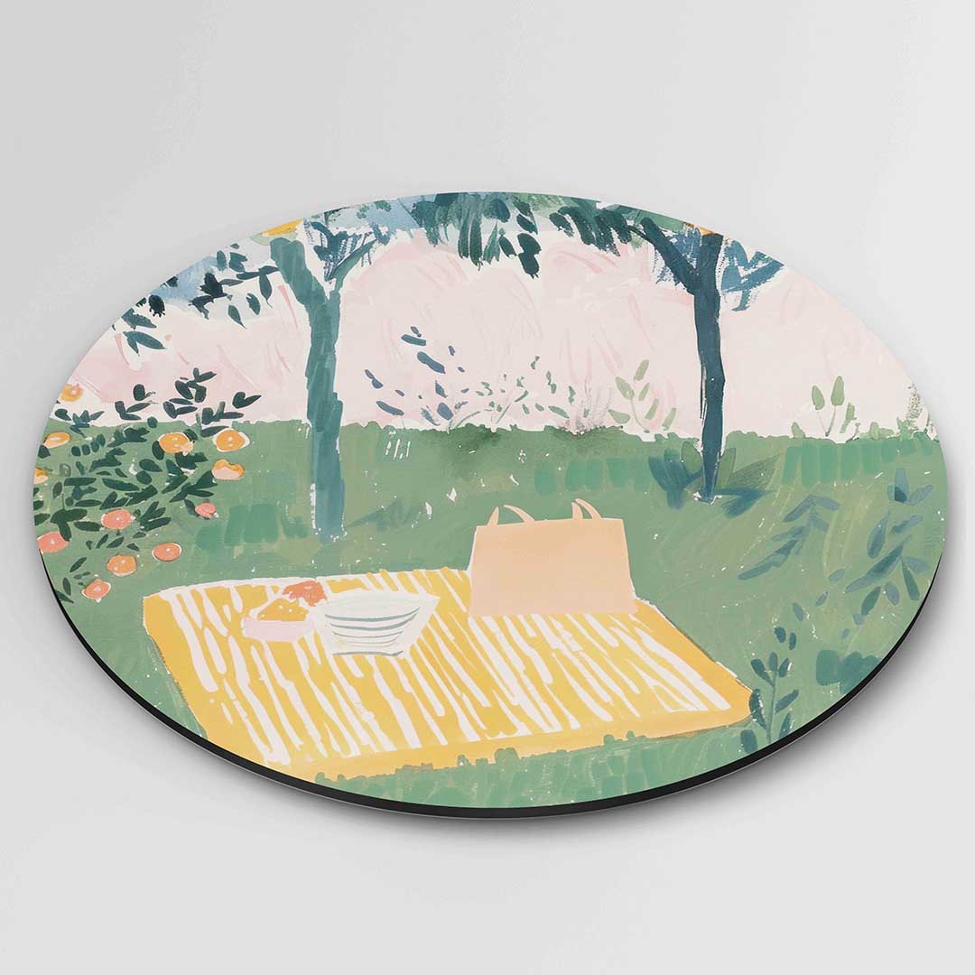 Picknick onder sinaasappelbomen Muurcirkel
