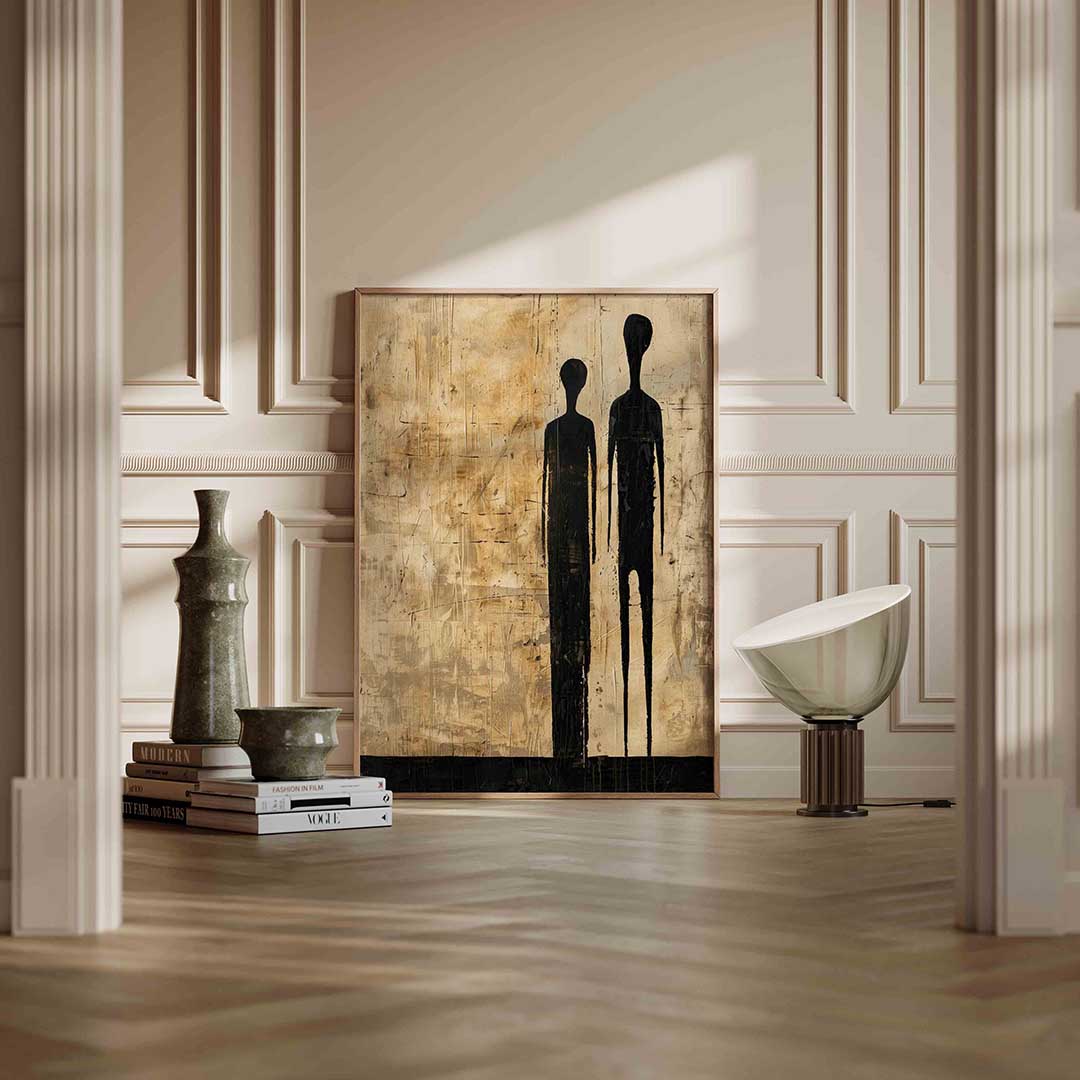 Twee zwarte figuren Poster