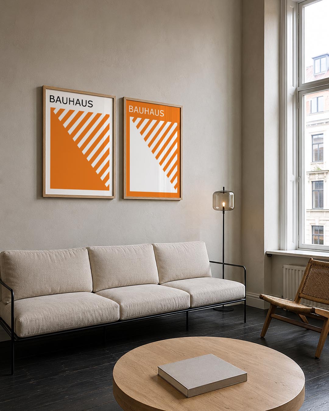 Oranje lijnenspel Posterset