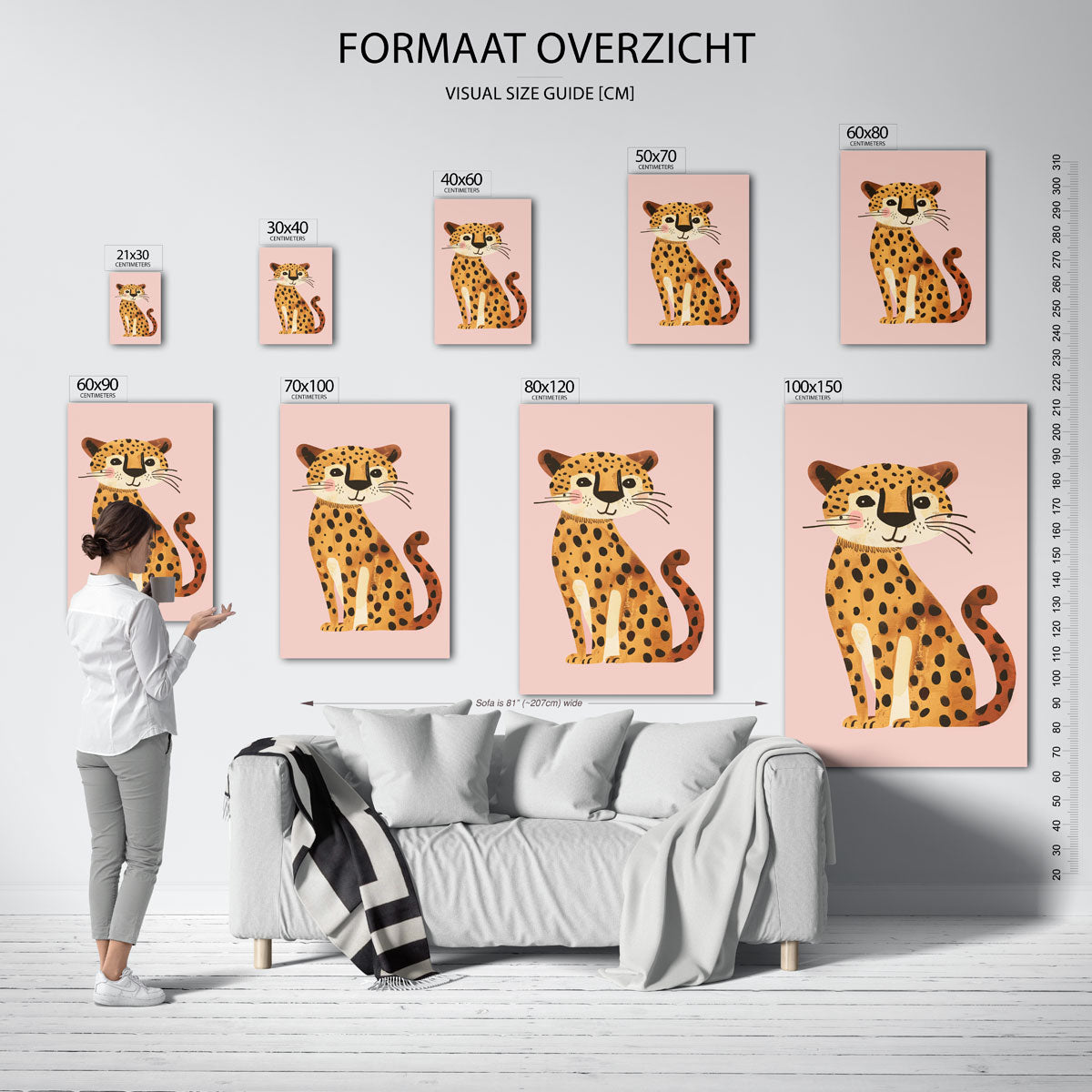 Schattige luipaard Poster