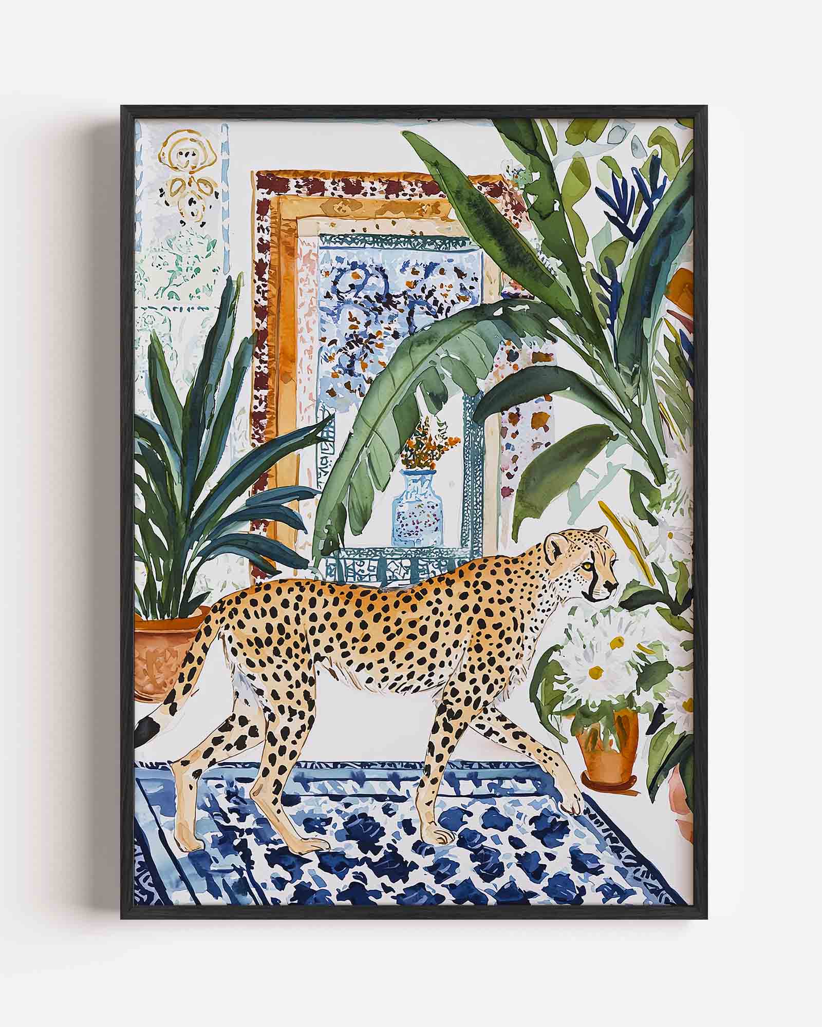 Luipaard en planten Poster