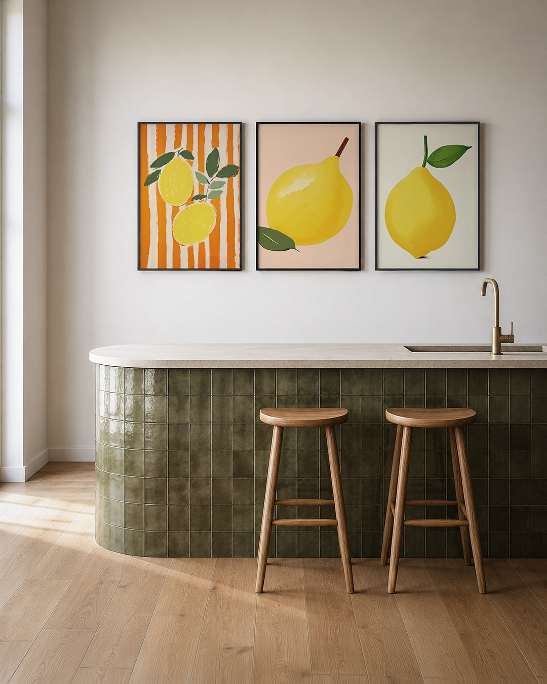 Citrus en strepen Posterset