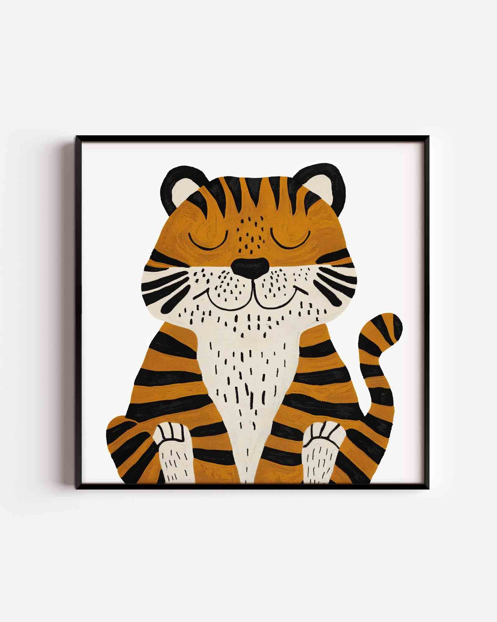 Tijger met gesloten ogen Poster