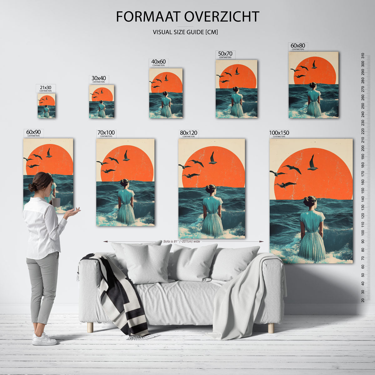 Vrouw bij zee Poster