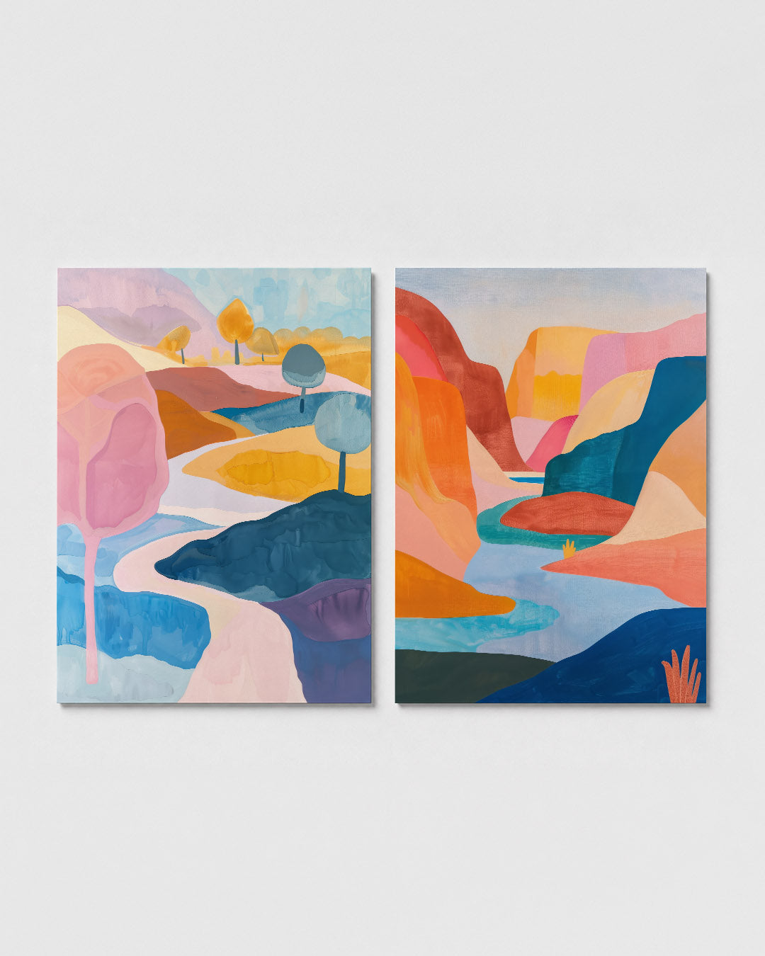 Kleurrijke landschapspatronen Posterset