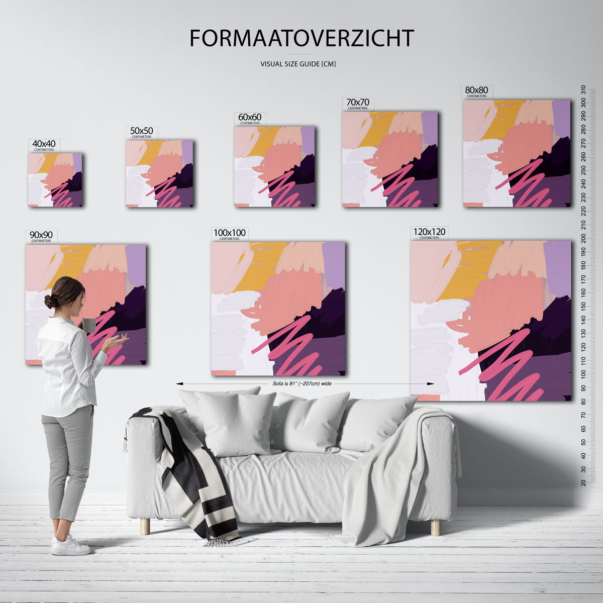 Abstracte penseelstreken Poster