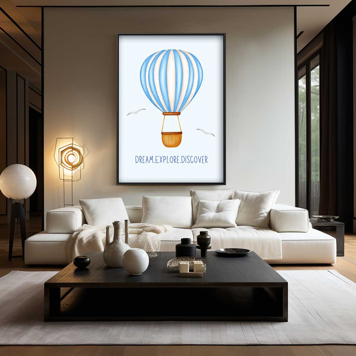 Luchtballon Droom Avontuur Kunstwerk-canvas-dibond-plexiglas-wanddecoratie-WallArtistic