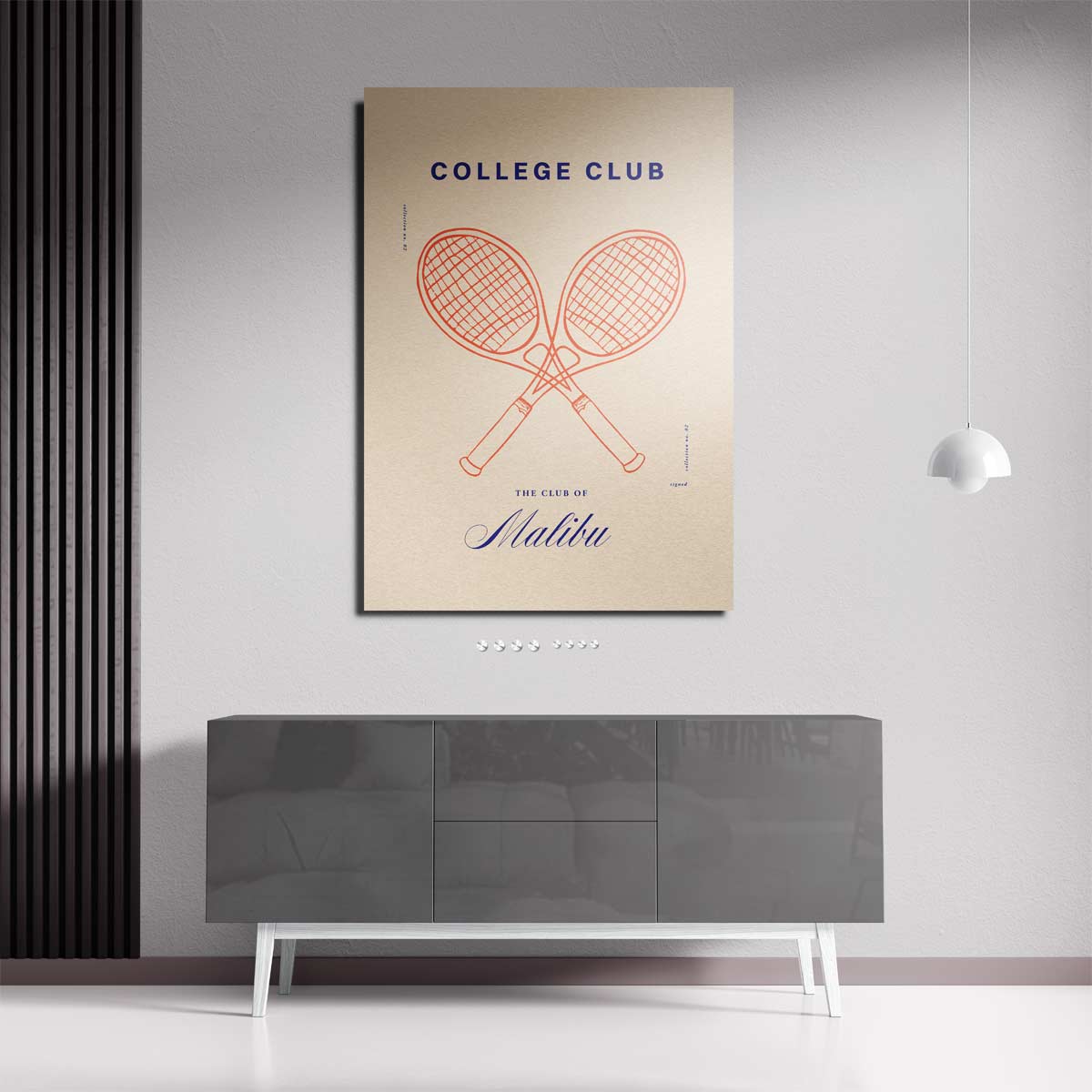 Tennisstijl in Malibu Kunstwerk-canvas-dibond-plexiglas-wanddecoratie-WallArtistic