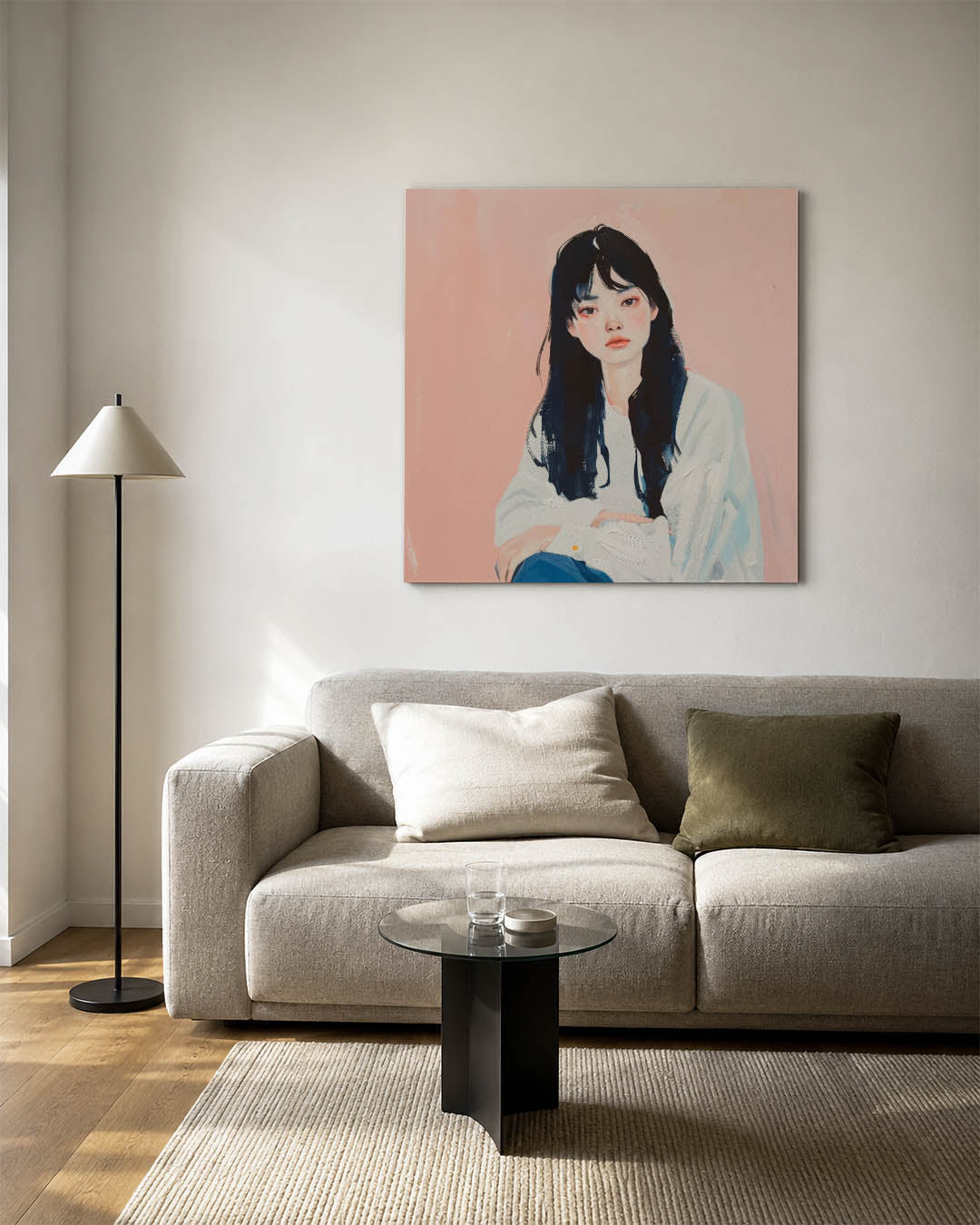 Dromerige portretstudie Kunstwerk